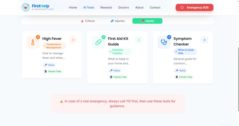 FirstHelp — AI Emergency Response System – screenshot 1