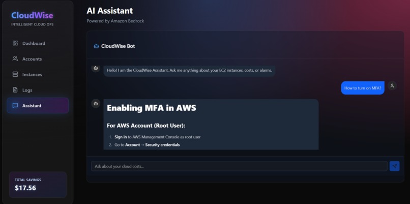Cloudwise: AI Agents for AWS Cost & Compliance Optimization – screenshot 5