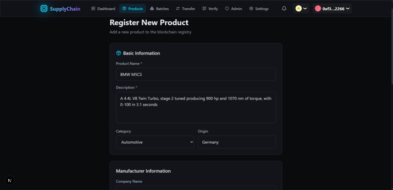 Supply Chain Tracking using Blockchain – screenshot 2