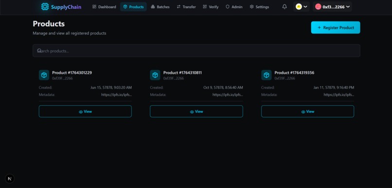 Supply Chain Tracking using Blockchain – screenshot 4