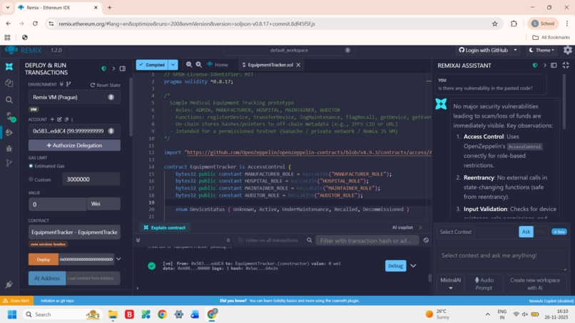 Blockchain-Based Medical Equipment Tracking System – screenshot 1