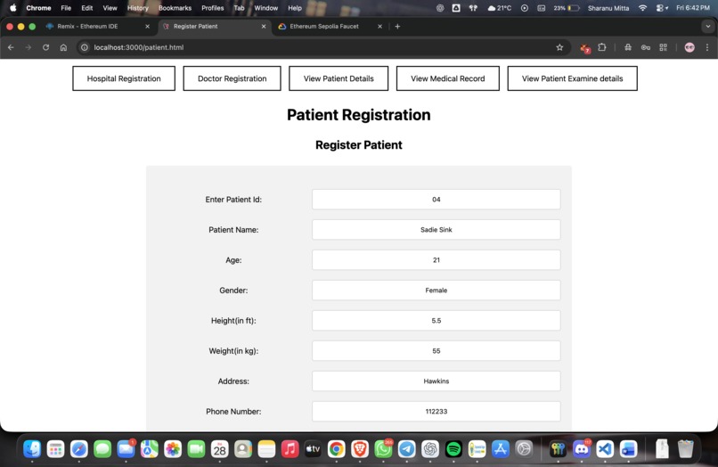 Decentralized Personal Health Record Management – screenshot 1