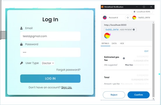 Electronic Health Record Using Blockchain – screenshot 5