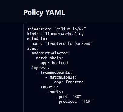 isual simulator & explainer for CiliumNetworkPolicy – screenshot 3