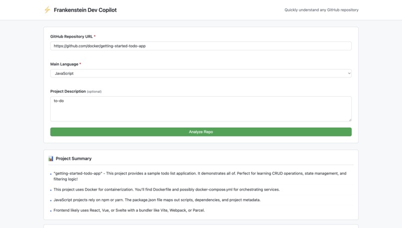Frankenstein Repo Copilot – screenshot 1
