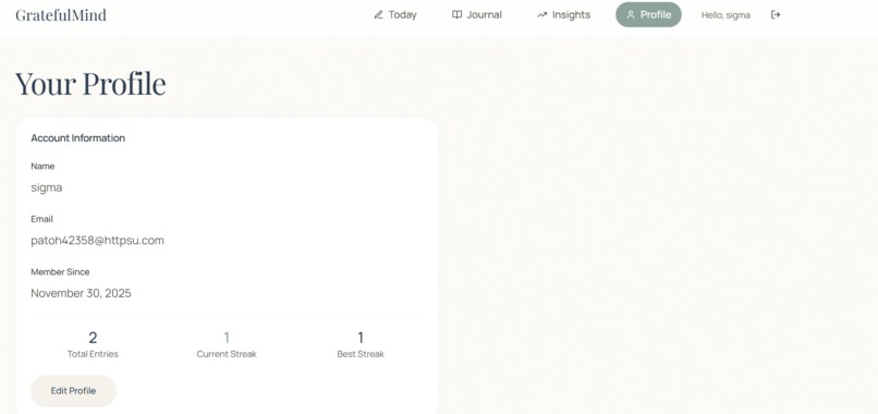 GratefulMind – screenshot 2