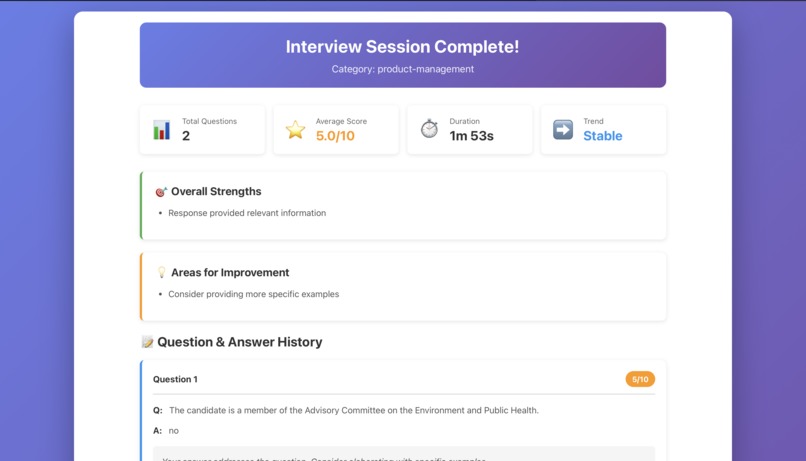 interview-prep-app – screenshot 4