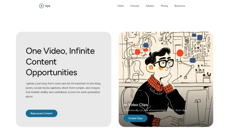Vyx— AI-Powered Universal Content Repurposing Engine – screenshot 2