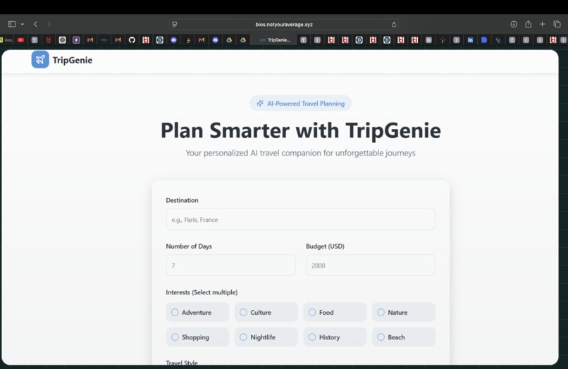 TripGenie – screenshot 1