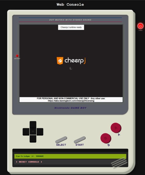 Retro GameBoy Web Console (CheerpJ Powered) – screenshot 4