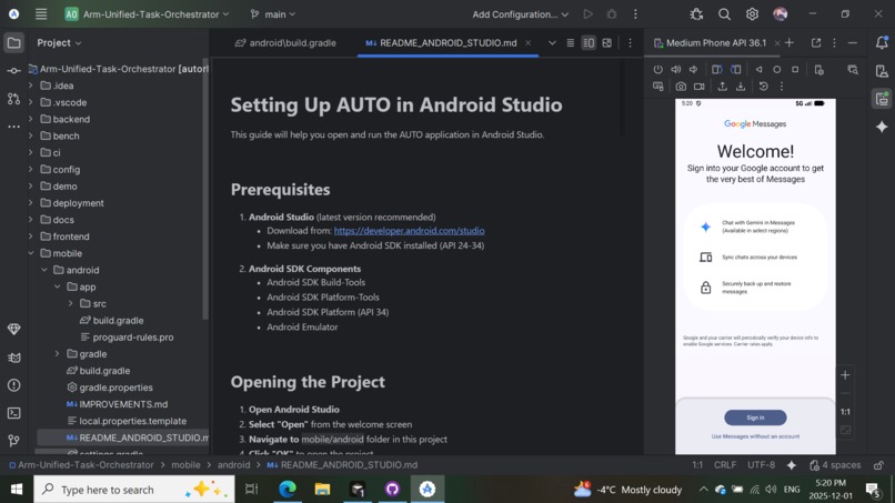 Arm-Unified Task Orchestrator (A.U.T.O.) – screenshot 4