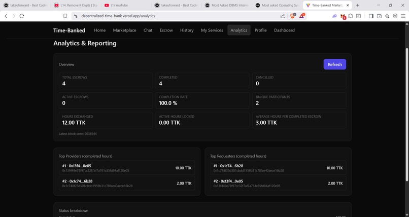 Decentralized Time Bank Marketplace – screenshot 2