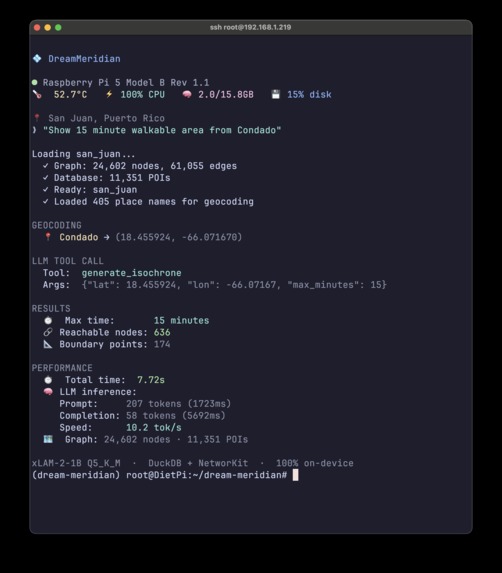 DreamMeridian: GeoAI on Pi – screenshot 2