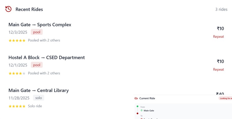Thapar Campus Mobility System – screenshot 2
