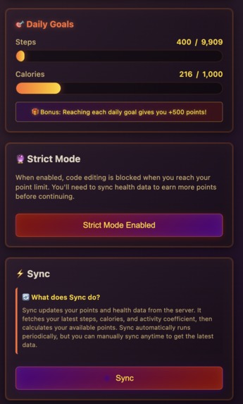 Walk2Code - Turn your daily steps into coding power – screenshot 1