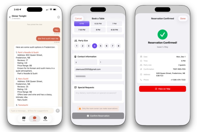 TasteThreads - Group Dining with Yelp AI – screenshot 3