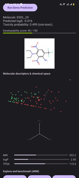 PocketQSAR: On-Device Drug Discovery with ExecuTorch – screenshot 1