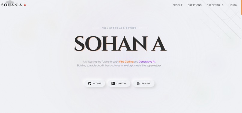 Sohan's Portfolio – screenshot 1