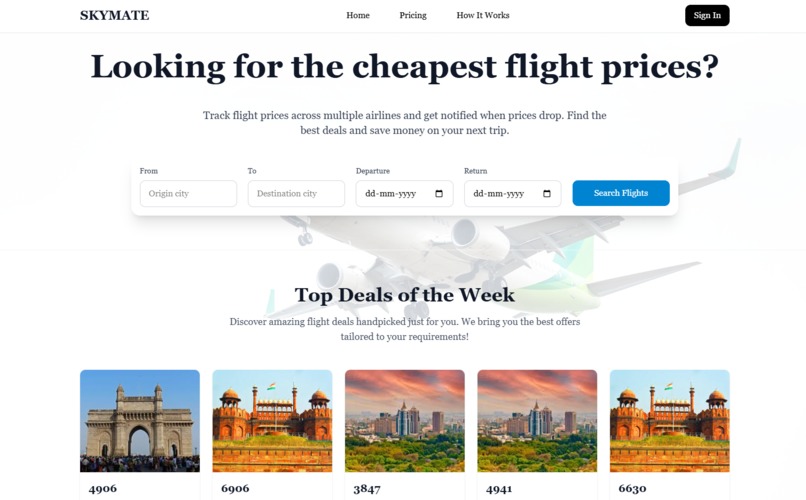 SKYMATE-FLIGHT PRICE TRACKER – screenshot 1