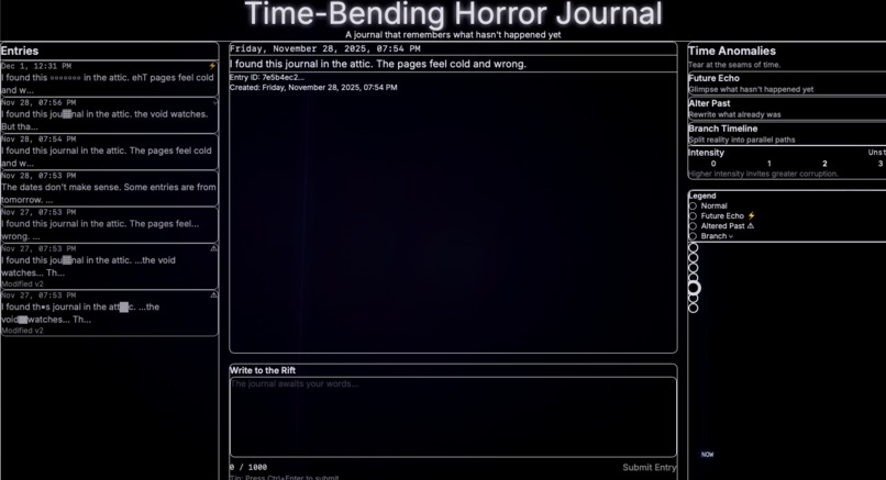 Time Bending horror Journal – screenshot 1