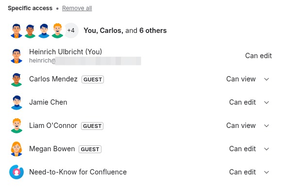 Need-to-Know for Confluence – screenshot 5