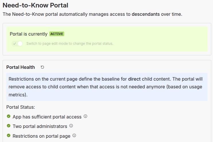 Need-to-Know for Confluence – screenshot 2