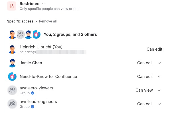 Need-to-Know for Confluence – screenshot 4