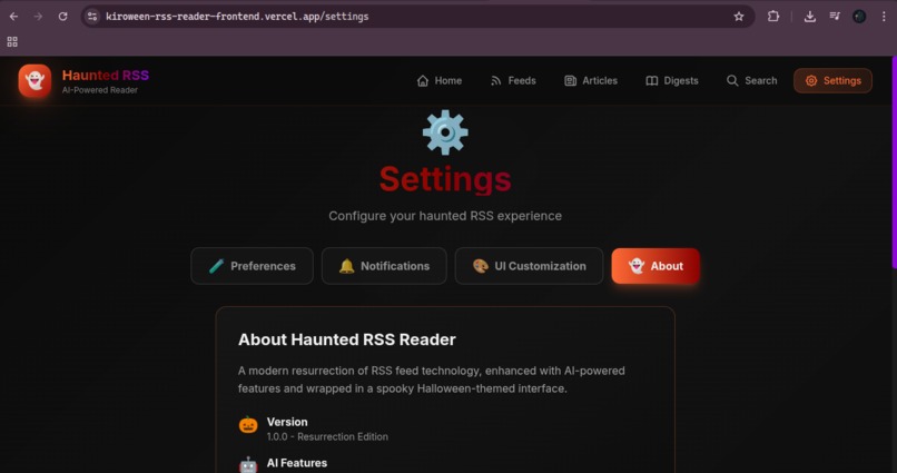 Kiroween-RSS-Reader – screenshot 2