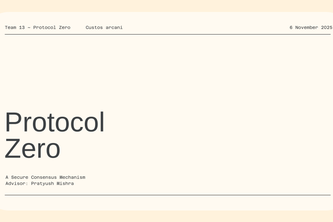 Team 13 - Protocol Zero