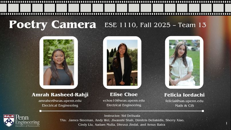 ESE 1110, Team 13: Poetry Camera – screenshot 1