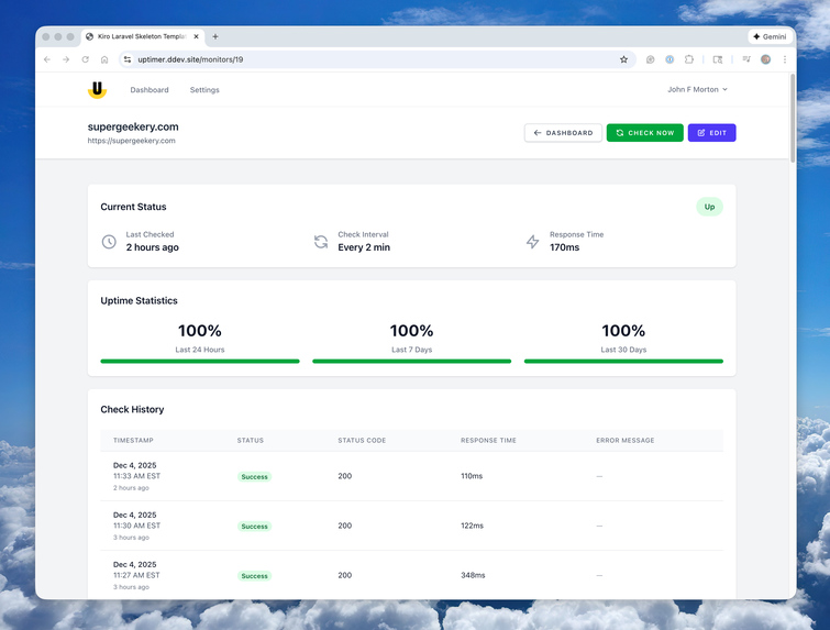 Uptimer – screenshot 3