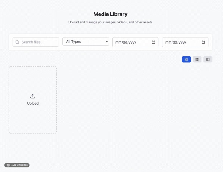React Media Library – screenshot 1