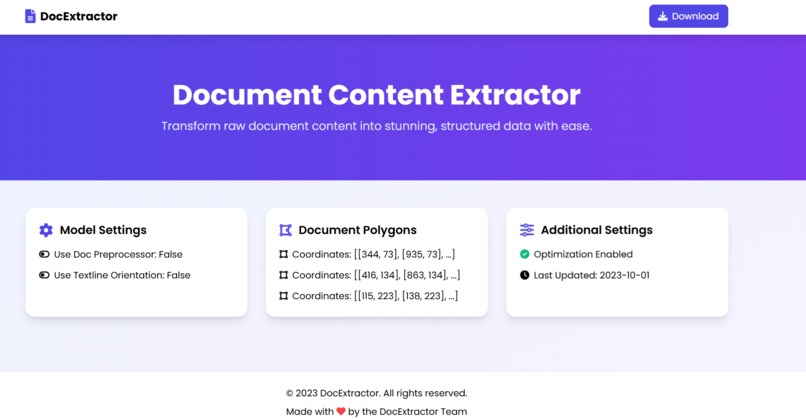 Document coardinate extractor – screenshot 1