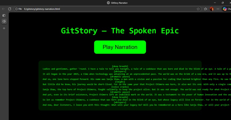 GitStory – screenshot 1