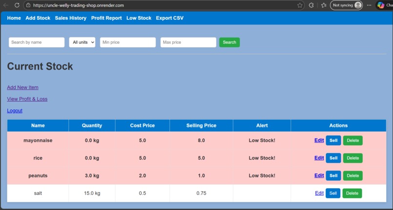 Uncle Welly Trading App – screenshot 1