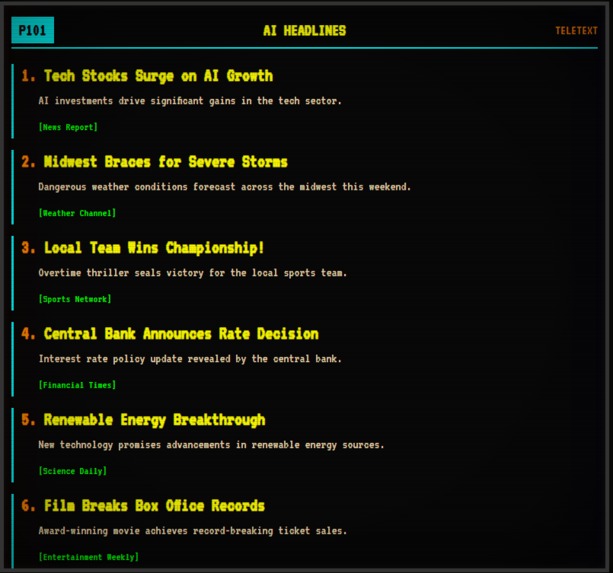 Teletext universe – screenshot 3