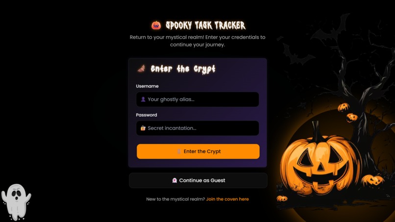 spooky-task-tracker – screenshot 2