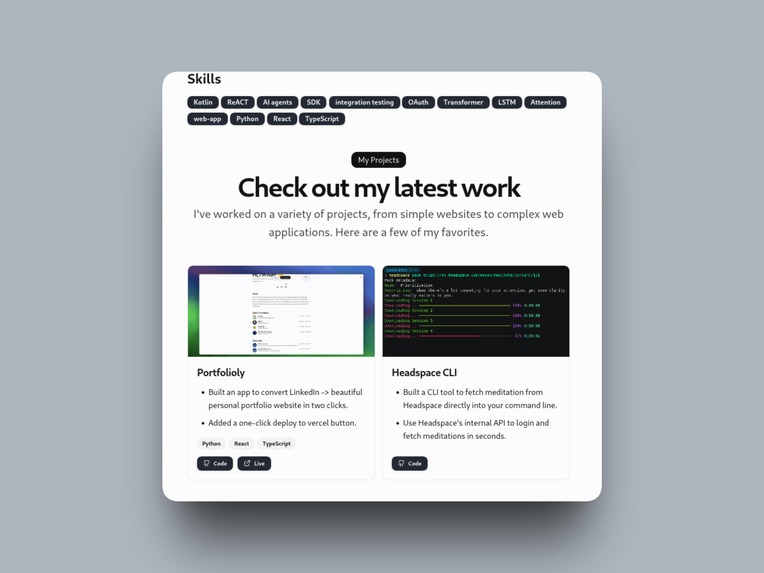 Portfolioly - Build personal website/resume from LinkedIn – screenshot 4