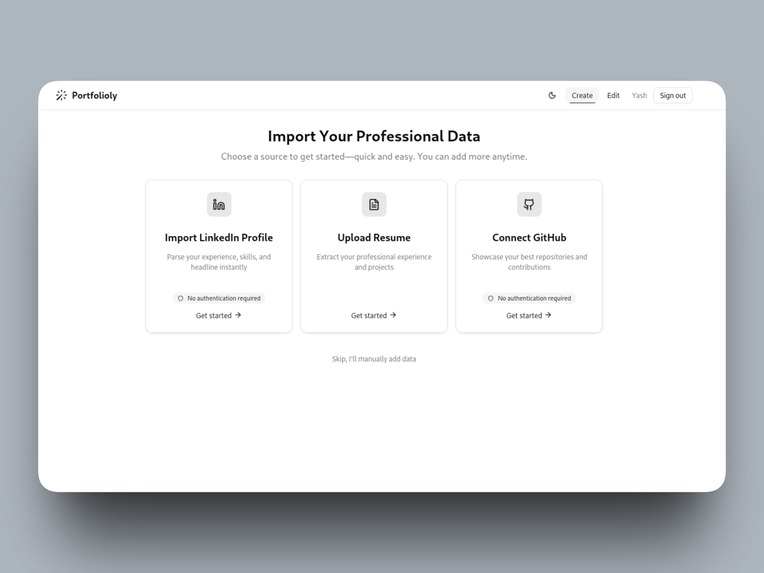 Portfolioly - Build personal website/resume from LinkedIn – screenshot 7