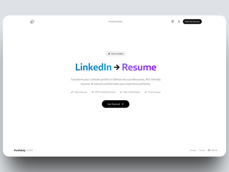 Portfolioly - Build personal website/resume from LinkedIn – screenshot 8