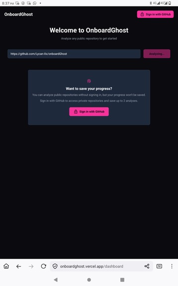 onboardGhost – screenshot 2