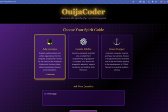 OuijaCoder — Summon the Spirits of Programming Past