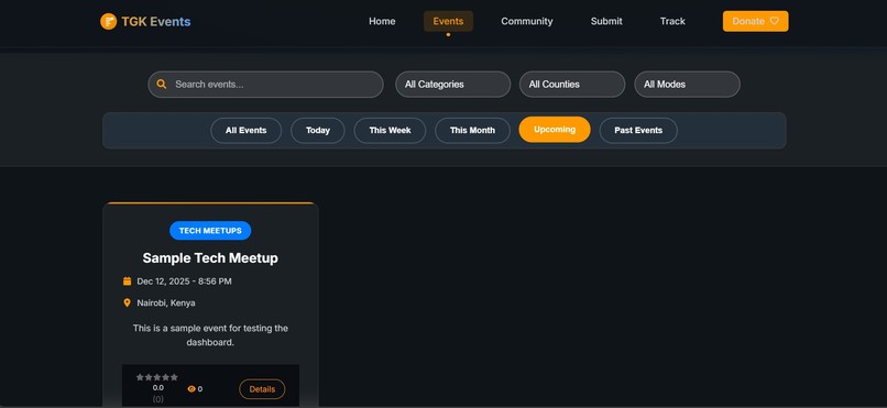 TGK EVENTS – screenshot 2