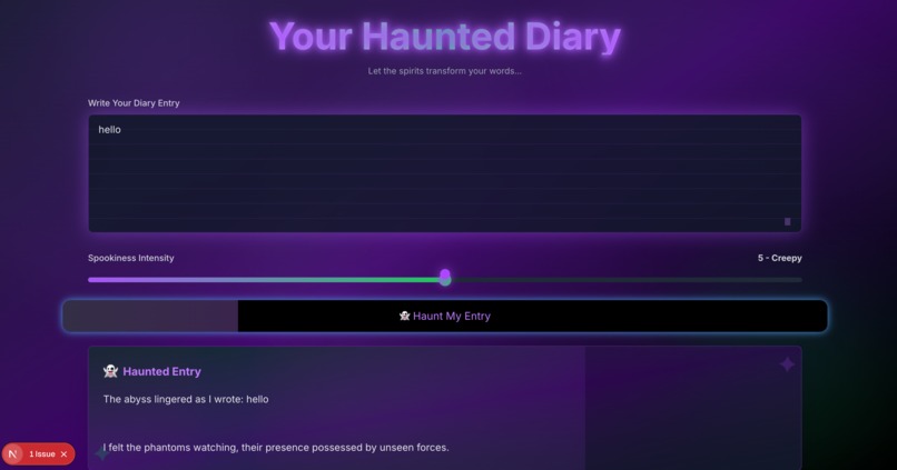 Haunt write – screenshot 1