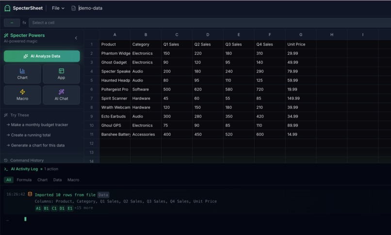 SpecterSheet – screenshot 2