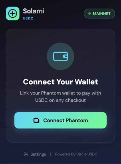USDC → Mastercard Checkout Bridge – screenshot 1