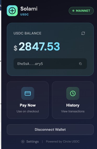 USDC → Mastercard Checkout Bridge – screenshot 2