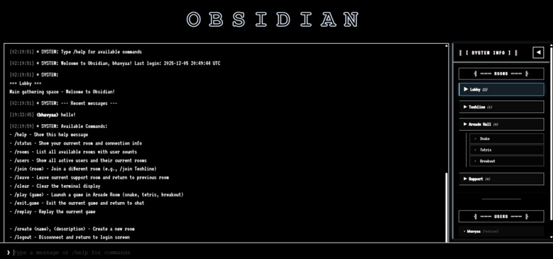 Obsidian BBS – screenshot 1
