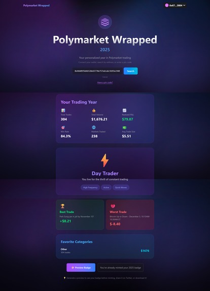 Polymarket Wrapped – screenshot 1