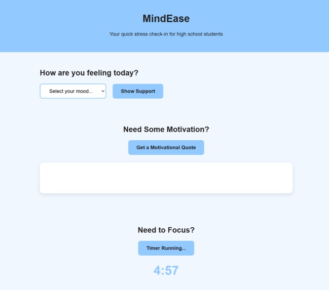 MindEase - Stress Support for High School Students – screenshot 2
